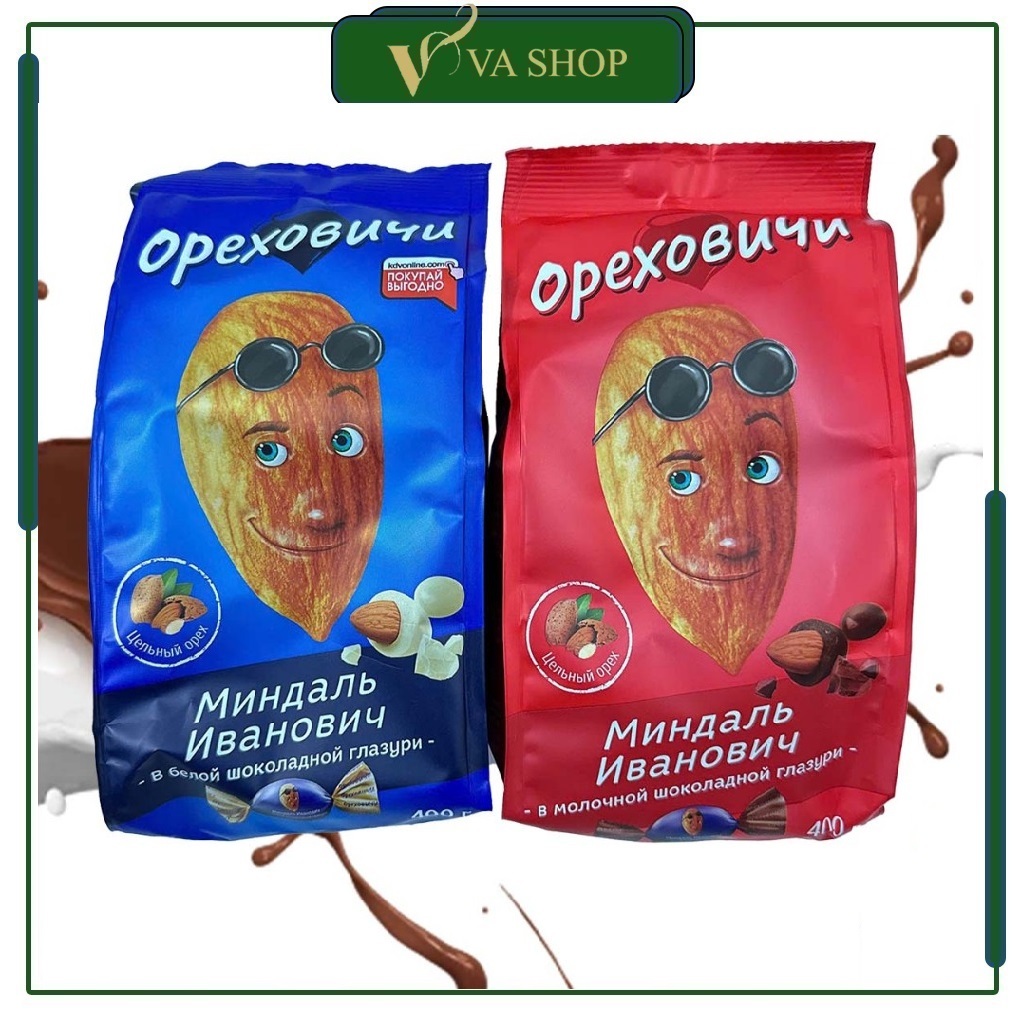 Kẹo socola hạnh nhân Ivan Nga xanh, đỏ.