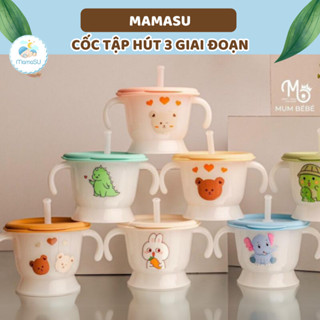 Cốc Tập Uống 3 Giai Đoạn Mumbebe Cho Bé Có Vạch Chia 160ml - Bình Tập Hút Nước Cho Bé Ăn Dặm