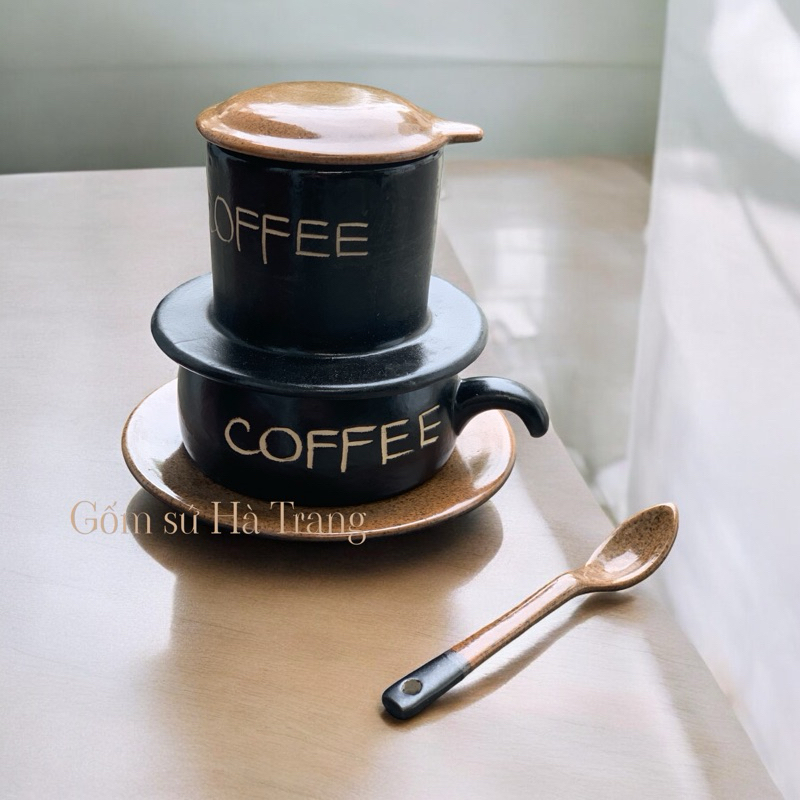 Combo bộ phin pha cafe kèm muỗng sứ