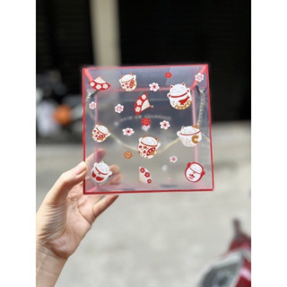 [BÁN LẺ] set 5 cái hộp mica TO kt 18x18x10cm đựng vừa 1 kg kẹo