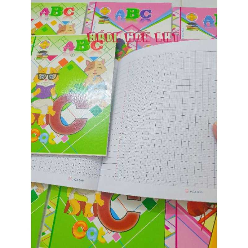Combo 5 Tập Vở Học Sinh ABC Hòa Bình loại 4 ô ly và 5 ô ly - 96 Trang - Định Lượng 80gsm