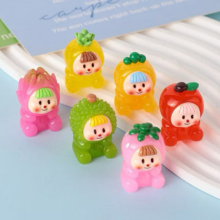 Combo 6 charm phát sáng em bé trái cây, hoạt hình dễ thương trang trí bàn làm việc,ô tô, đồ chơi cho bé