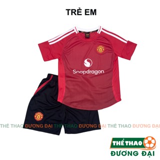 Quần Áo Bóng Đá Trẻ Em MU Đỏ 2024 2025 Thun Mè Cao Cấp Thoáng Khí Đồ Đá Banh Cho Bé