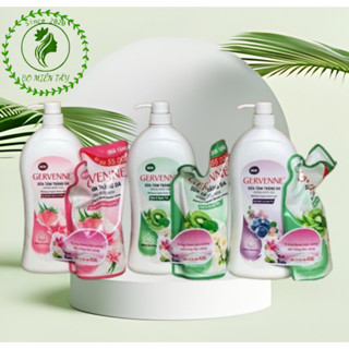 Sữa tắm trắng da Gervenne 1200ml/ 900g/450g tặng kèm túi sữa tắm 380g/450g/600g.