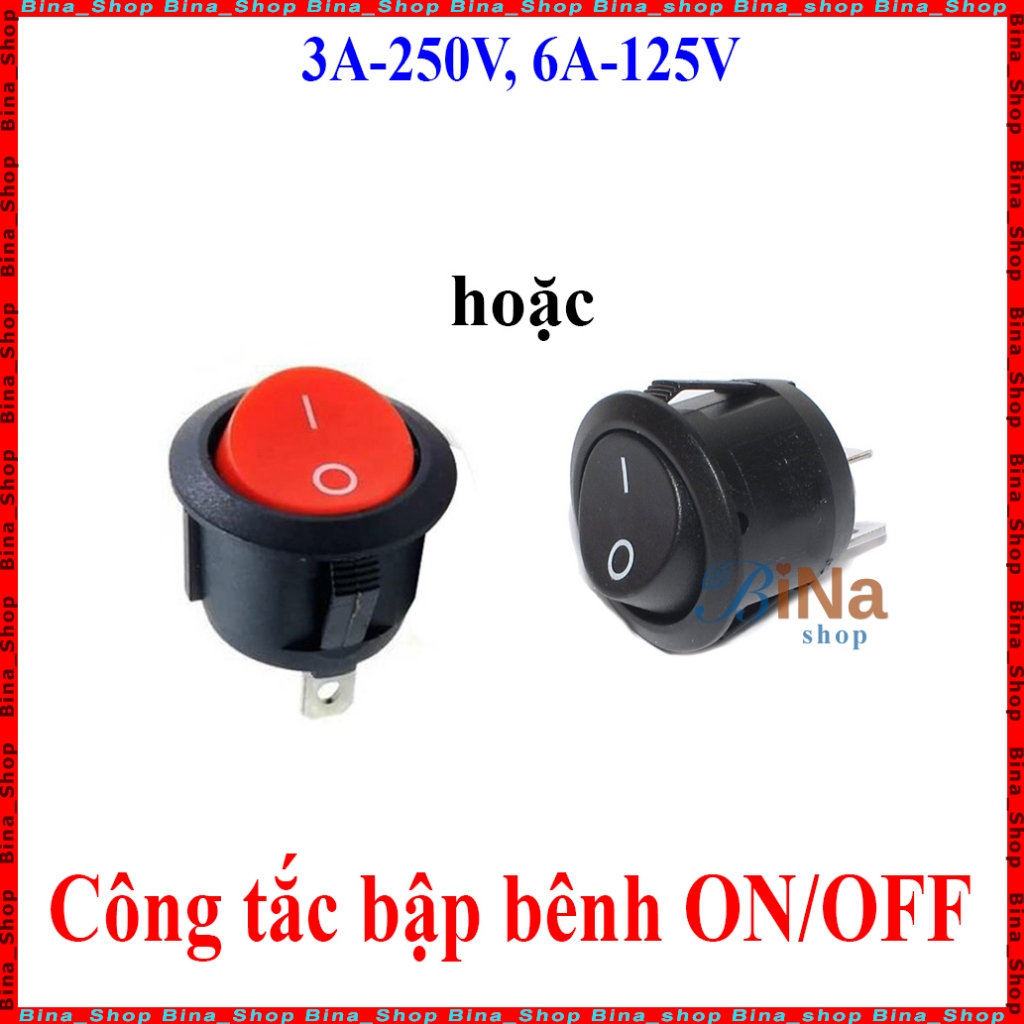 Công tắc bập bênh 6A/250V 14mm