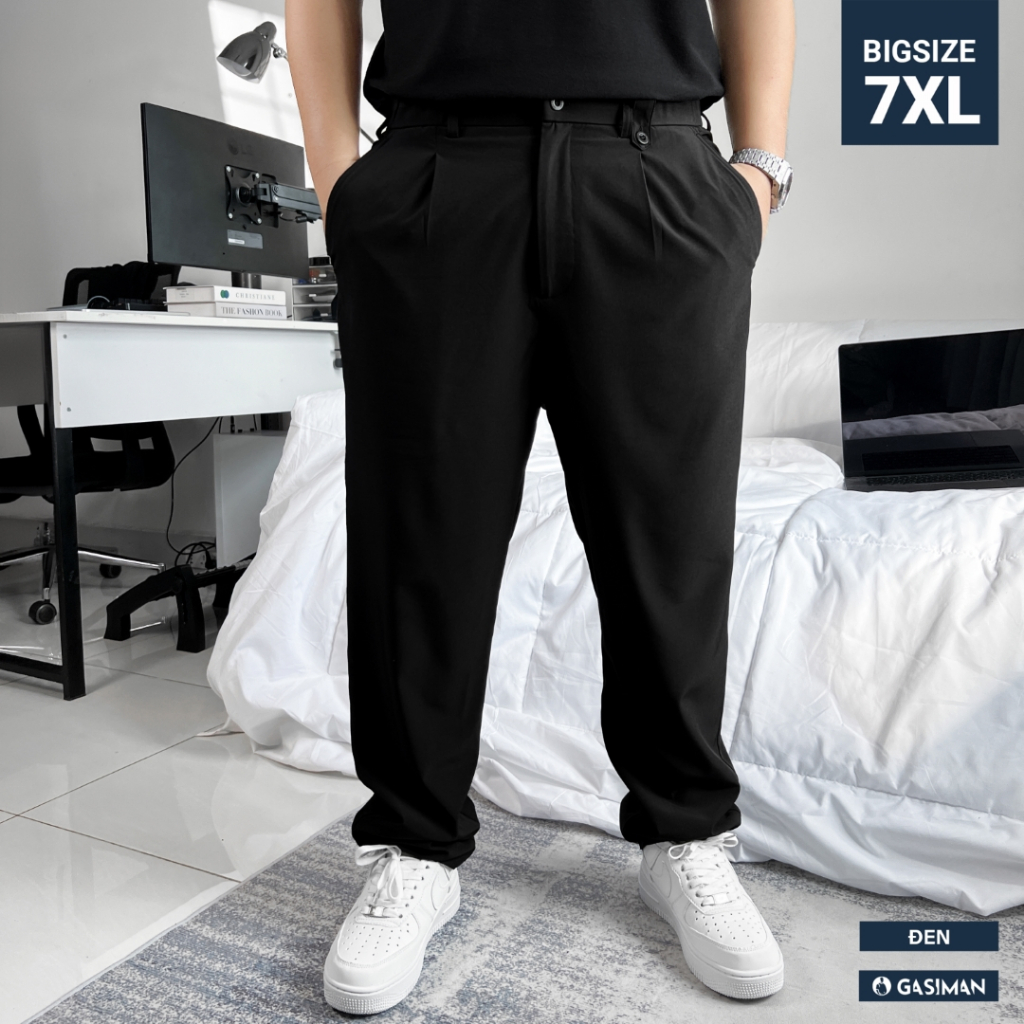 QUẦN TÂY CÔNG SỞ BIGSIZE (80kg - 150kg) Màu Đen, Sang Trọng, Lịch Lãm, Chuẩn Phom BIGSIZE - GASIMAN
