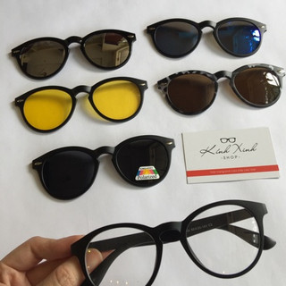 Kính CẬN - RÂM 6in1 tròng POLAROID phân cực (5 tròng râm)