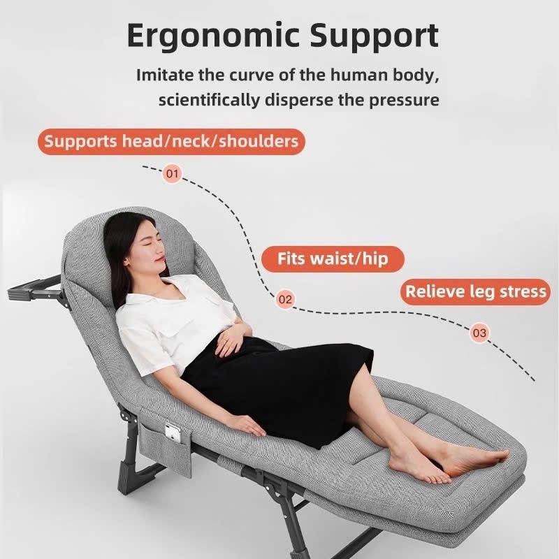 Ghế gấp gọn ngủ trưa cho dân văn phòng, bệnh viện, cắm trại tiện lợi chắc chắn kèm đệm thoải mái | BigBuy360 - bigbuy360.vn