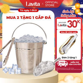 Xô đựng đá inox Cherry Home một quai tròn bằng inox 304 cao cấp chống gỉ - nhiều size