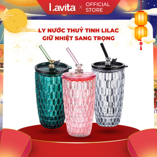 Ly nước thuỷ tinh cao cấp LILAC 510ml - nhiều màu sắc đa dạng