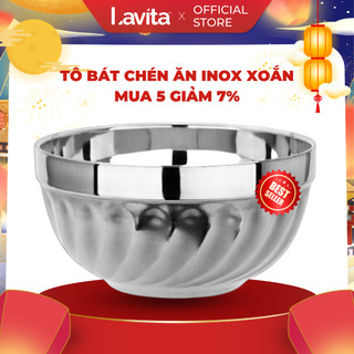 Tô chén bát inox kiểu xoắn 2 lớp cách nhiệt - nhiều size khác nhau