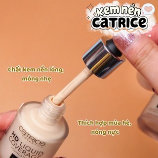 Kem Nền Kiềm Dầu, Che Phủ Tự Nhiên Catrice HD Liquid Coverage Foundation 30ml
