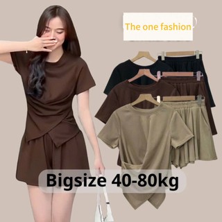  et nữ BIGSIZE bộ áo vạt nhọn cộc tay kèm quần sooc xoè tăm hàn 