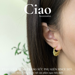 [HOẢ TỐC 1H] Khuyên tai/ Bông tai titan không đen gỉ thiết kế thời trang mã 450 Ciao accessories