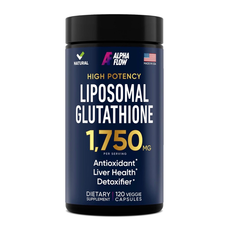 Viên chay trắng da siêu hấp thụ Liposomal Glutathione 1750mg + VtmC Alpha Flow 120v USA