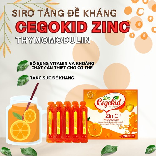 CHÍNH HÃNG CEGOKID Zinc Cegokids ống HỘP 20 ỖNG10ML