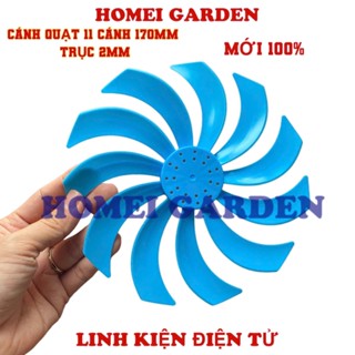Cánh quạt nhựa 11 cánh đường kính 170mm lỗ trục 2mm làm mô hình cối xay gió quạt phát điện - HM0445