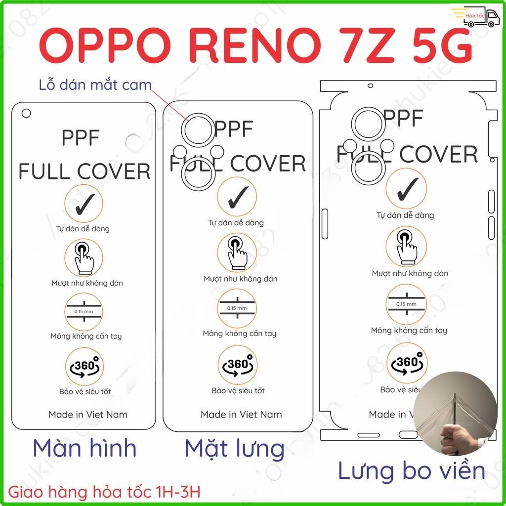 Dán PPF Oppo Reno 7 5G , Reno 7 pro 5G , Reno 7z 5G, Reno 7 lite loại trong, nhám dành cho màn hình,