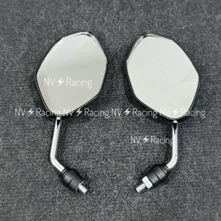 Kính chiếu hậu kiểu AB độ chân ngắn xi inox 10ly thuận