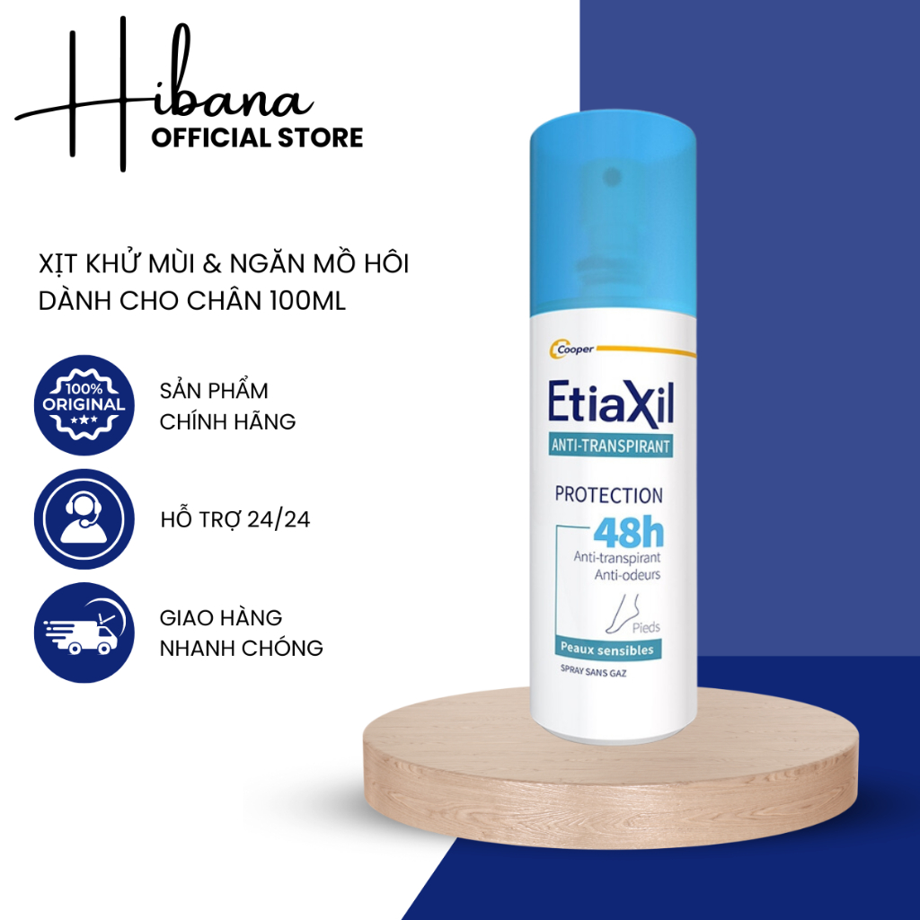 Xịt Khử Mùi Và Ngăn Mồ Hôi Dành Cho Chân 48h Etiaxil 100ml