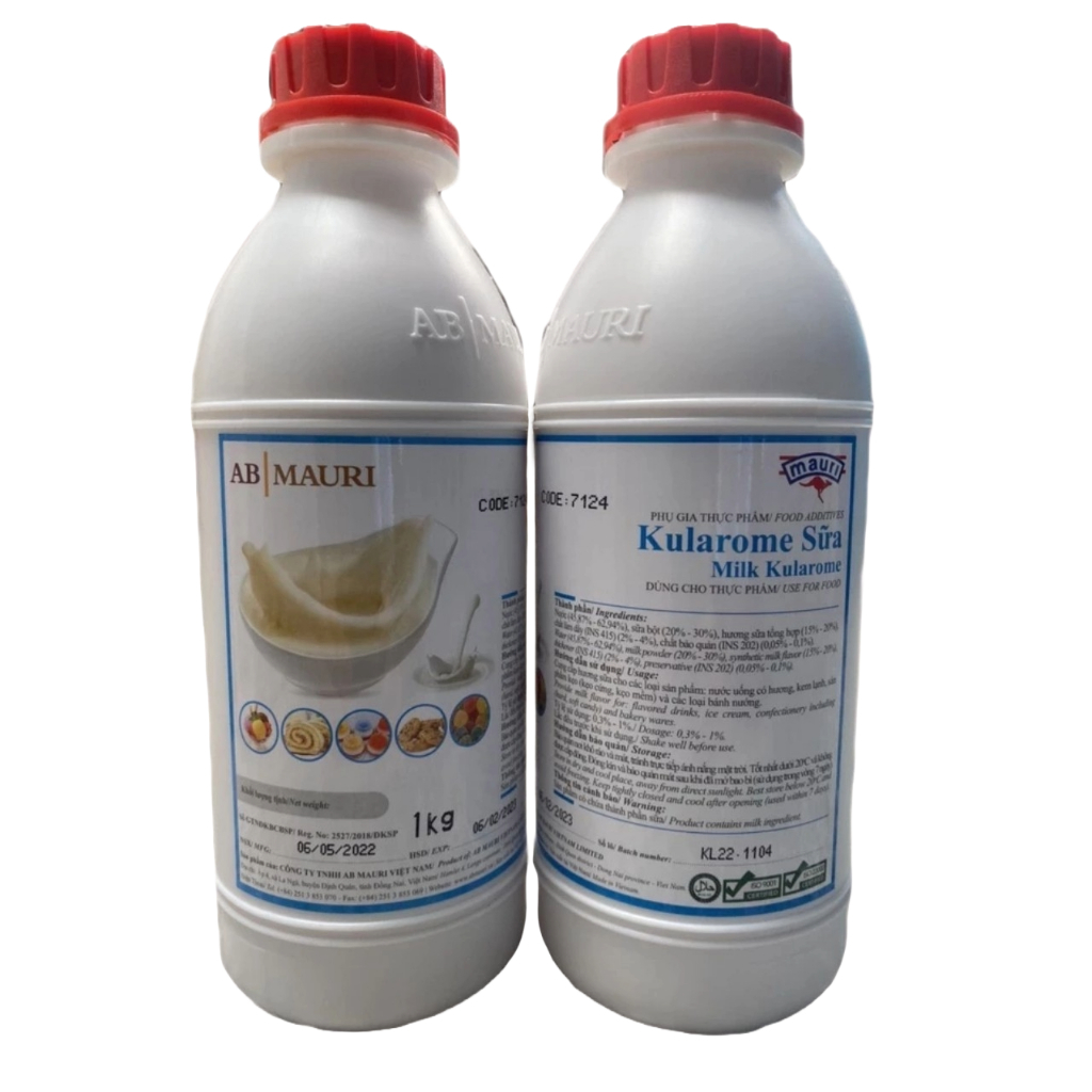 Tinh sữa tự nhiên - Hương và màu Kularome, Mauri - Chai 1kg nắp đỏ 7124