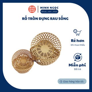 Rổ tròn nhựa việt nhật(MS: 3285/3286/3287)giả đan mây, đa năng, rổ đựng rau sống- Nhựa Việt Nhật