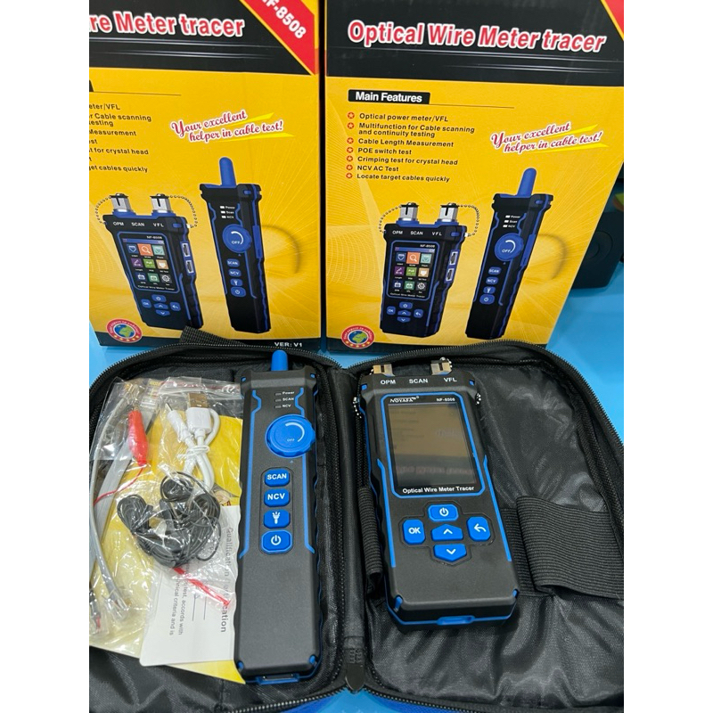 Máy Test Cáp Mạng + Dò mạng POE + Đo Công Suất Quang + VFL Noyafa NF-8508
