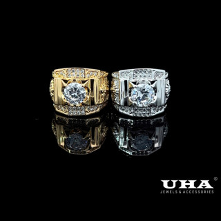 UHA - Nhẫn Nam Phong Thủy Đính Đá - N399