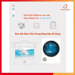 Gặm nướu silicon Simtong Milk Bottle cho bé 3m+, đồ chơi gặm nứu platinum silicone - Monnie Kids