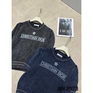 Áo len dior sao cộc tay