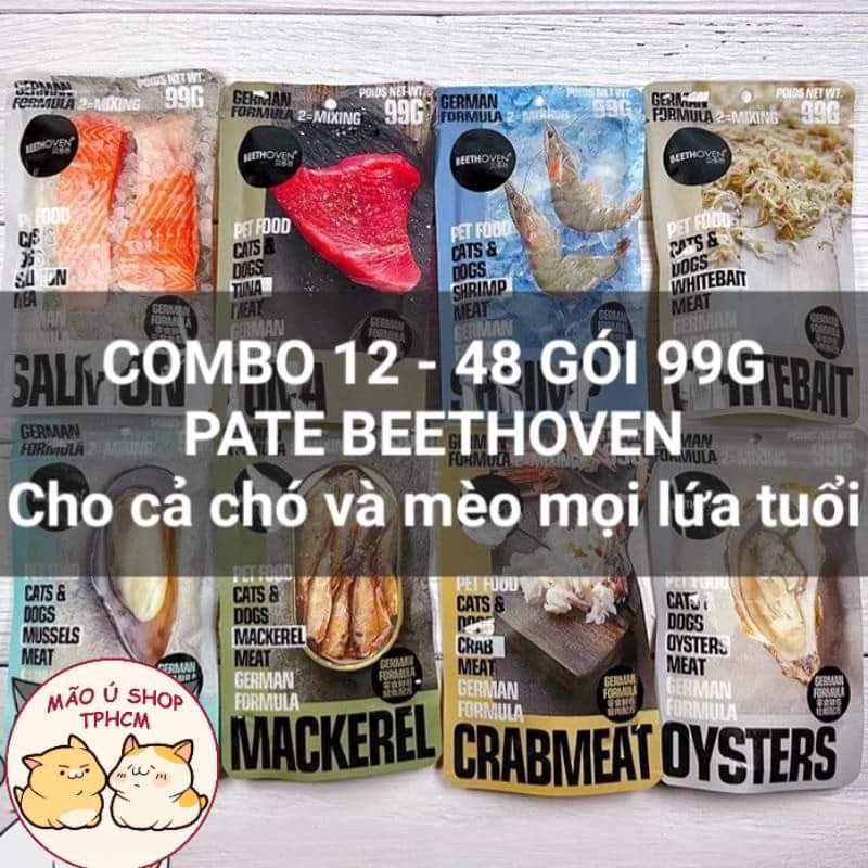 [COMBO 12 - 48 GÓI 99G] PATE BEETHOVEN - PATE CHO CHÓ MÈO MỌI LỨA TUỔI