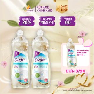 Combo 2 chai nước rửa chén Carefor 800ml - Gốc tự nhiên an toàn