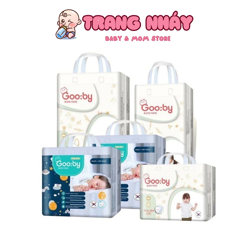 Tã Bỉm Gooby Hàn Quốc Cao Cấp size dán/quần NB/S/M/L/XL/XXL...... SỮA BỈM TRANG NHÁY 2