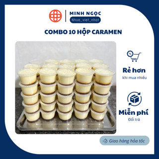 Combo 10 Hộp caramen, hũ làm bánh flan, sữa chua, thạch rau câu Việt Nhật VN