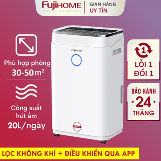 Máy hút ẩm bằng máy nén Nhập Khẩu FUJIHOME 10 - 60L/ngày, lọc không Wifi 50m2, công nghiệp phòng ngủ