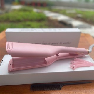 Máy uốn tóc tự động làm xoăn sóng nước, máy ép dập phồng hippie, kẹp duỗi 2 trục size 25mm