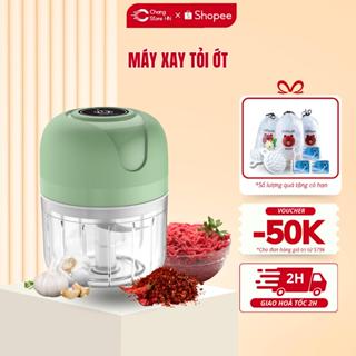 Máy Xay Tỏi Ớt Mini Mẫu Mới Xay Củ Quả Đồ Ăn Dặm Sạc USB Siêu Tiện Lợi