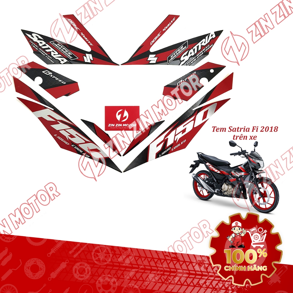 TEM SATRIA FI ĐỎ ĐEN BẠC 2018