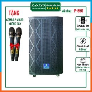 Loa Kéo Karaoke Kanayo P-650 | Bass 30 Công Suất 620w | Tặng Kèm 2 Mic Hát Karaoke Chống Hú Cao Cấp