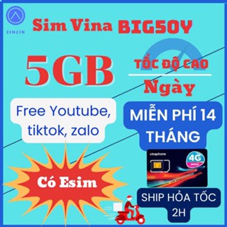 Sim 4G Vinaphone Big50y Tặng 5GB/Ngày Sử dụng miễn phí 14 tháng tốc độ cao