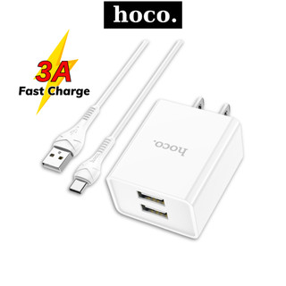 Bộ sạc nhanh type c Hoco củ 2 cổng USB cáp TypeC hỗ trợ sạc 2.1A dành cho các dòng máy Android