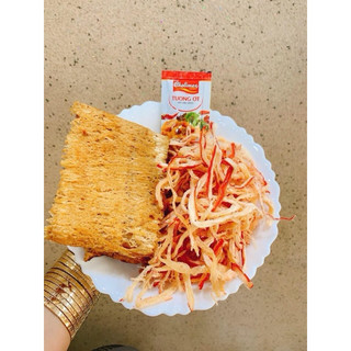 Combo 2 hũ KHÔ MỰC MIX 2 VỊ ( MỰC CÁN + MỰC HẤP DỪA ) 300gr/hũ. Ăn vặt khô,  Ăn Vặt Food Cay