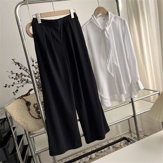  Quần tây ống rộng nữ cạp liền lưng cao mặc đi làm công sở đi học đi chơi phong cách Hàn quốc 