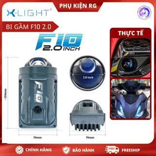 F10 X-Light 2025, Đèn Bi Gầm F10 2.0inch 3 Chế Độ Màu Pha Laser Có 2 Nút Thoát Nhiệt - Bảo Hành 2Năm