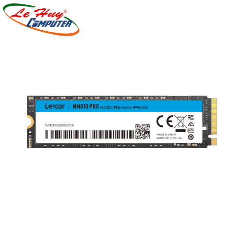 Ổ cứng SSD Lexar NM610 PRO T1TB M.2 2280 PCIe 3.0x4 (Đoc 3300MB/s - Ghi 2600MB/s) - (LNM610P001T-RNN