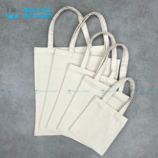 Túi bố vải canvas, túi tote trơn màu Mộc nhiều size - không đáy