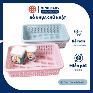  Rổ nhựa chữ nhật Việt Nhật 3593 94  đựng đồ đa năng tiện ích – Khay nhựa đựng đồ nhà bếp tài liệu 