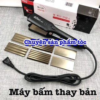 ✅Máy duỗi bấm tóc HQ 989 - Lưỡi kẹp chuyên dụng, nhiệt độ 140-220°C, công suất 50-100W, an toàn, màu tím, đen, đỏ
