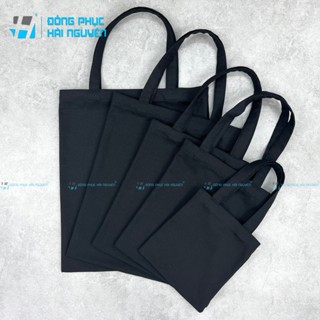 Túi bố vải canvas trơn màu đen nhiều size