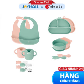 Bộ ăn dặm 7 món silicon cao cấp Elmich Babycare EL-0011, Hàng chính hãng, màu pastel, an toàn cho sức khỏe - JoyMall